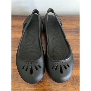 Crocs Kadee Black Sling Back Ballet Flats Size 7 GUC